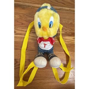 Vintage Warner Bros Looney Tunes Cool Tweety Backpack Yellow Bird Plush 20”
